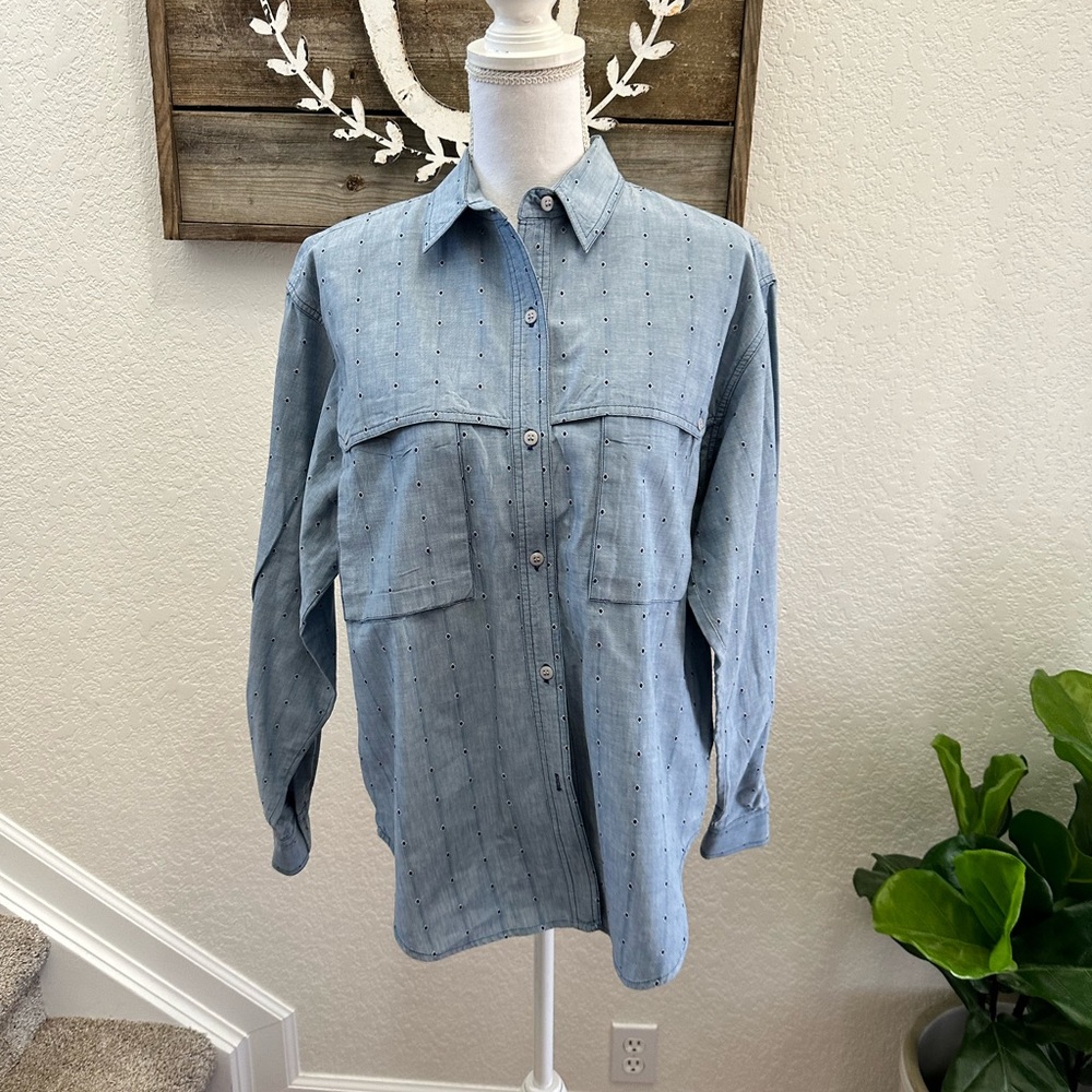 VTG Cricket chambray equestrian western‎ button down shirt no size tag